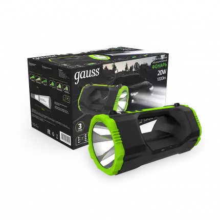 Фонарь прожекторный Gauss модель GFL703 20W 1000lm Li-ion 10000mAh диммируемый LED 1/12 GF703