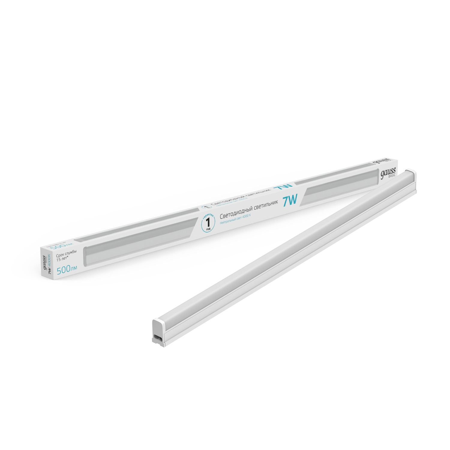 Светильник GAUSS LED TL Basic линейный матовый 7W 4000K 563*22*33, 500лм 1/25 930411207
