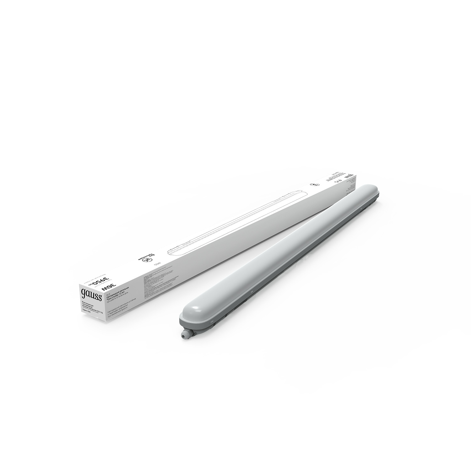 Светильник линейный Gauss СПП-176 EVO 36W 3950lm 4000K 200-240V IP65 1200*76*66мм соед в линию LED 1/12 864425236
