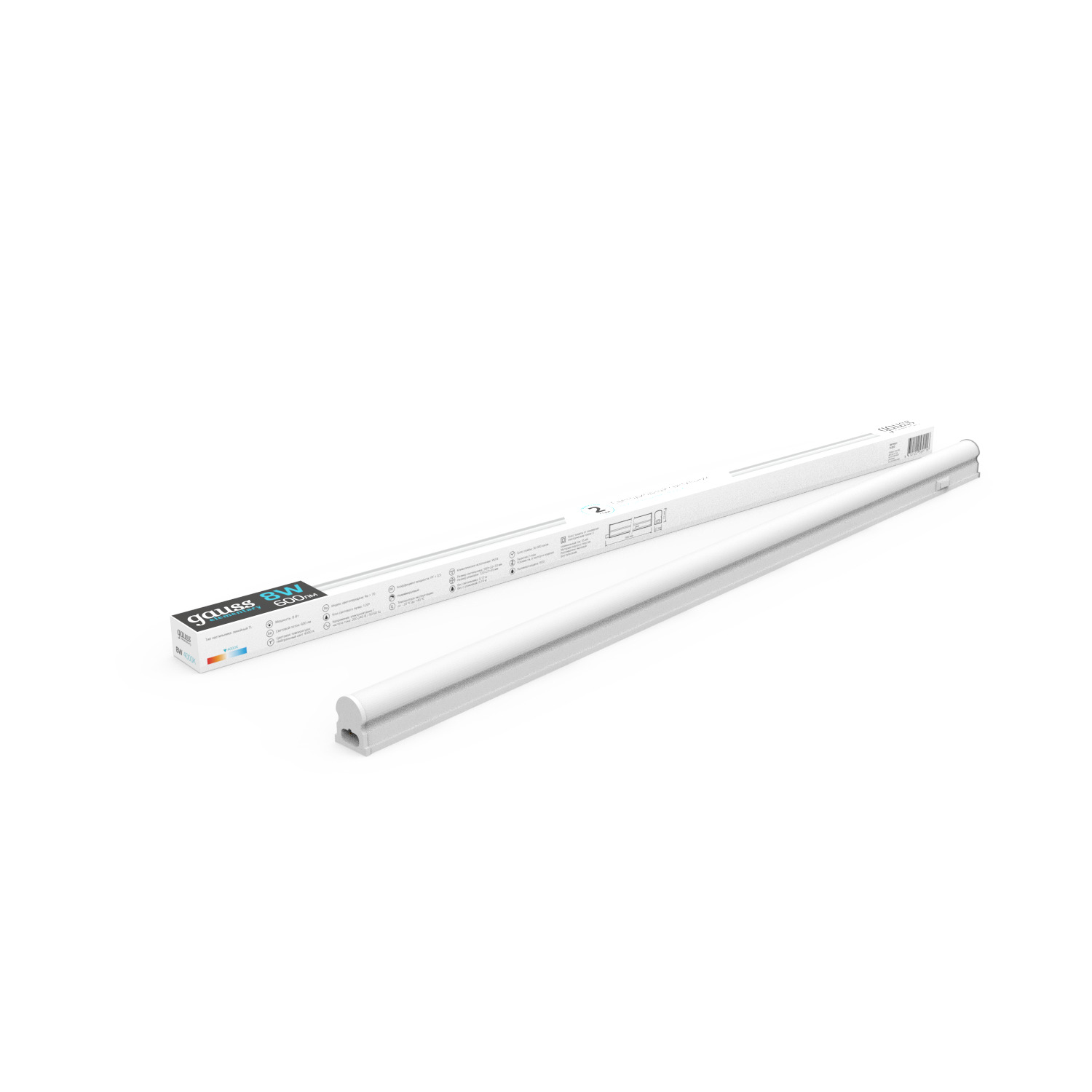 Светильник с кнопкой Gauss TL Elementary линейный 8W 600lm 4000K IP20 560х22х33 LED 1/25 TL003