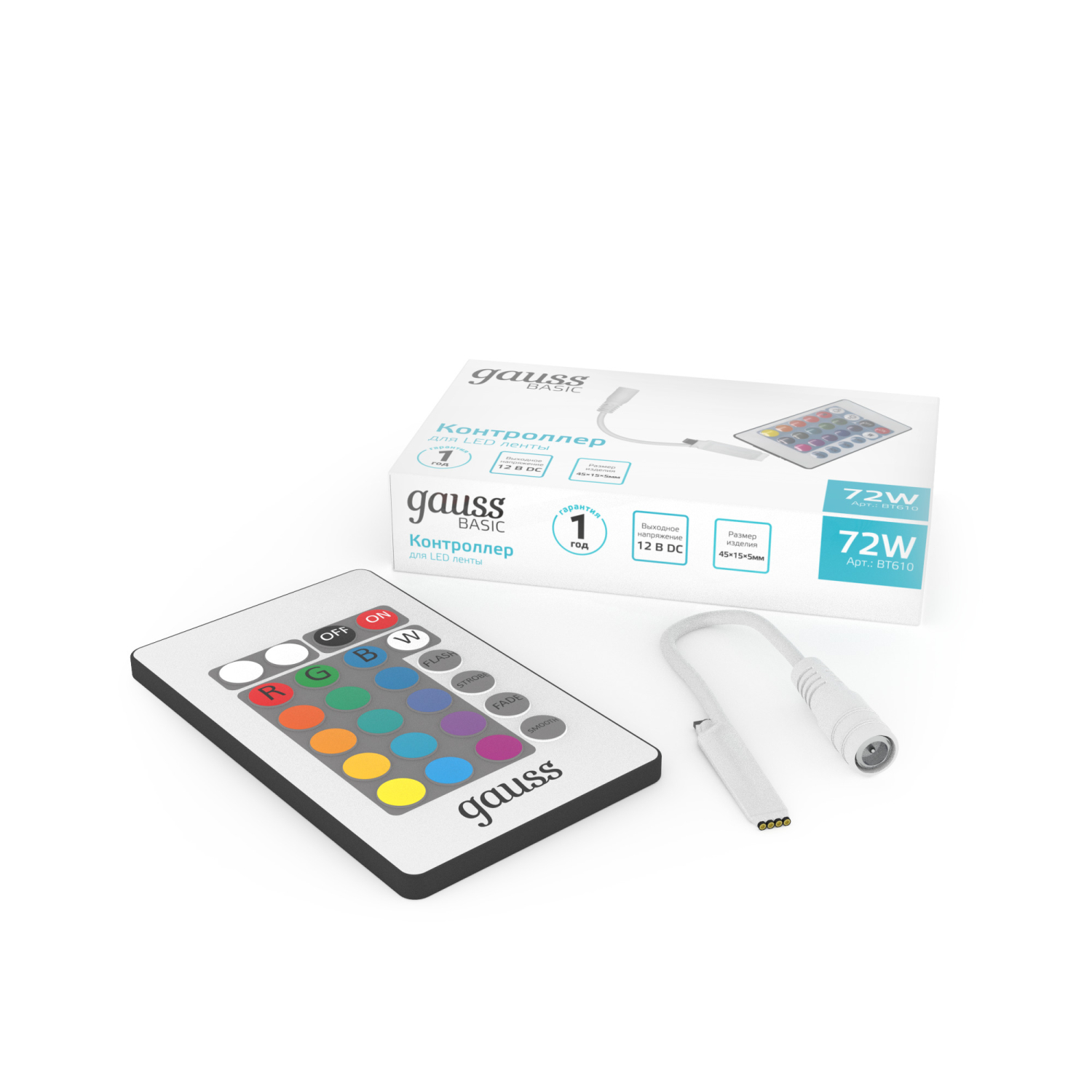 Контроллер RGB Gauss Basic для ленты LED 12V 72W 1/200 BT610