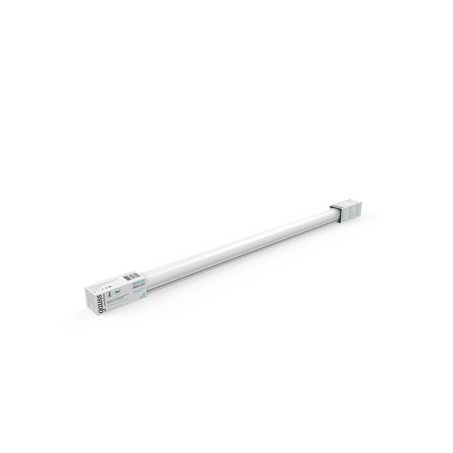 Светильник линейный Gauss UNIVERSAL 36W 3600lm 4000K 185-265V IP65 1170*60*55мм  соед в лин LED 1/20 843425236