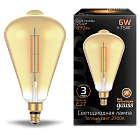 Лампа Gauss LED Vintage Filament Straight ST164 6W E27 164*297mm Amber 890lm 2700K 1/6 157802118