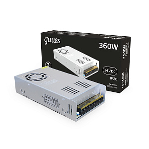Блок питания Gauss 360W 24V IP20 1/36 202002400