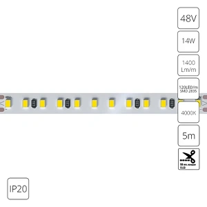 Светодиодная лента 48V 14,4W/m 4000К 5м IP20 Arte Lamp TAPE A4812010-06-4K