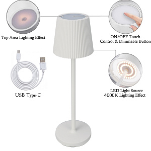 Уличный настольный светильник Arte Lamp FUYUE A1616LT-1WH