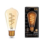 Лампа Gauss LED Filament ST64 Flexible E27 6W Golden 360lm 2400К 1/10/40 157802006