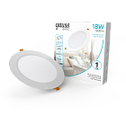 Светильник Gauss Basic Downlight круг 18W 1600lm 4000K 170-260V IP20 170*26 белый LED 1/60 9030420218