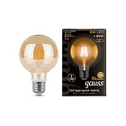 Лампа Gauss LED Filament G95 E27 6W Golden 550lm 2400K 1/20 105802006
