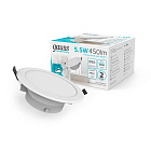 Светильник Gauss Elementary Downlight круг 5,5W 450lm 4000K 185-250V IP54 95*45 белый LED 1/40 999420205