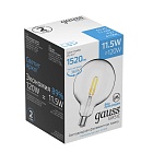 Лампа Gauss Basic Filament G125 11,5W 1520lm 4100К Е27 LED 1/20 1111222