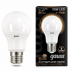 Лампа Gauss LED A60 10W E27 880lm  3000K 1/10/50 102502110