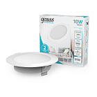 Светильник Gauss Elementary Downlight круг 10W 780lm 4000K 170-260V IP20 120*26 монтаж Ø90-110мм белый LED 1/100 997420209