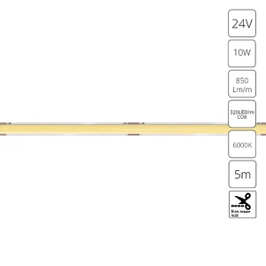 Светодиодная лента 24V 10W/m 6000К 5м IP20 Arte Lamp LANE A2432005-03-6K