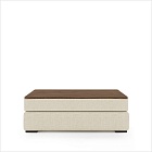 PLAT POUF WITH WOOD SQUARE TRAY
