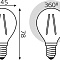 Лампа Gauss Filament Шар 13W 1100lm 2700К Е14 LED 1/10/50 105801113