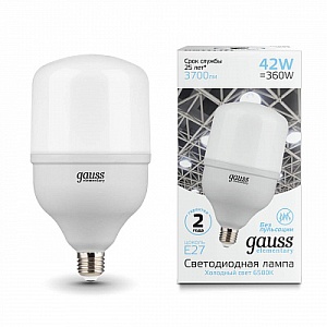 Лампа Gauss Elementary LED T120 E27 42W 3700lm 180-240V 6500K 1/12 63234