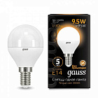 Лампа Gauss LED Шар E14 9.5W 890lm 3000K 1/10/50 105101110