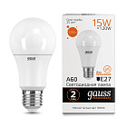 Лампа Gauss LED Elementary A60 15W E27 1320lm 3000K 1/10/50 23215