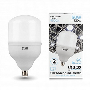 Лампа Gauss Elementary LED T140 E27 50W 4500lm 180-240V 6500K 1/8 63235
