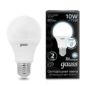Лампа Gauss A60 10W 800lm 4100К E27 Сенсор LED 1/10/100 102502210-M