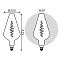 Лампа Gauss LED Filament Vase GAUSS E27 8.5W Gray 165lm 1800K 1/2 180802005