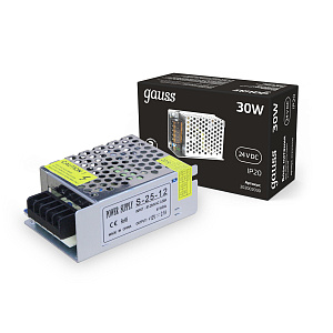 Блок питания Gauss 30W 24V IP20 1/100 202002030
