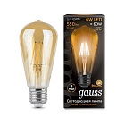Лампа Gauss LED Filament ST64 E27 6W Golden 550lm 2400К 1/10/40 102802006