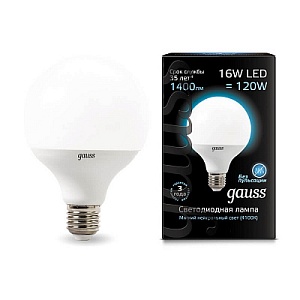 Лампа Gauss LED G95 E27 16W 1400lm 4100K 1/32 105102216