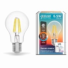 Лампа Gauss Smart Home Filament А60 6,5W 806lm 2000-6500К E27 изм.цвет.темп.+дим. LED 1/10/40 1220112