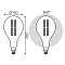 Лампа Gauss LED Vintage Filament Straight PS160 6W E27 290*160mm Gray 330lm 4000K 1/6 179802205