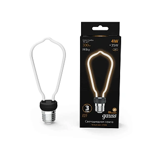 Лампа Gauss Filament Artline ST64 4W 330lm 2700К Е27 milky LED 1/10/100 1005802104