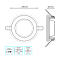 Светильник Gauss, круглый с декоративным стеклом, 200х30,Ø155, 18W 3000K 1390лм 1/20 947111118