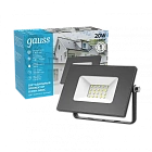 Прожектор Gauss Elementary 20W 1750lm 6500К 200-240V IP65 черный LED 1/20 613100320