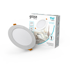 Светильник Gauss Basic Downlight круг 9W 720lm 4000K 170-260V IP20 120*26 белый LED 1/100 9030420209