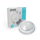 Светильник ЖКХ Gauss ECO 2.0 круг 12W 990lm 4000K 160-260V IP54 D175*76мм белый с микровол сенсором 1/12 142411212-S