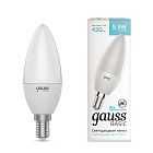 Лампа Gauss Basic Свеча 5,5W 420lm 4100K E14 LED 1/10/100 1033126