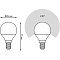Лампа Gauss Шар 9.5W 950lm 6500K E14 LED 1/10/100 105101310