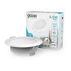 Светильник Gauss Elementary Downlight круг 5,5W 460lm 4000K 170-260V IP20 95*26 белый LED 1/100 997420205