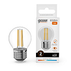 Лампа Gauss Filament Elementary Шар 10W 650lm 2700К Е27 LED 1/10/100 52210