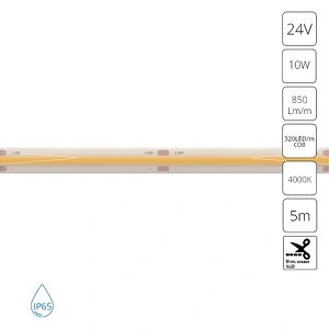 Светодиодная лента 24V 10W/m 4000К 5м IP65 Arte Lamp AQUA LANE A2432008-05-4K