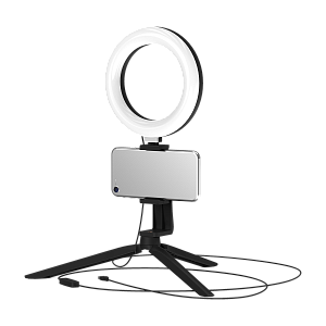 Светильник Gauss кольцевой 10W 600lm 3000-6500K 5V USB IP20 160*23мм черный дим, пульт LED 1/48 RL001