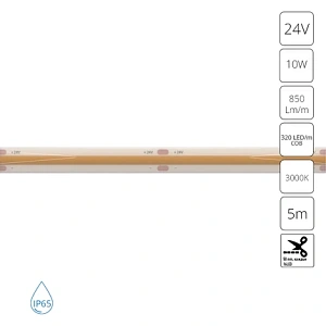 Светодиодная лента 24V 10W/m 3000К 5м IP65 Arte Lamp AQUA LANE A2432008-04-3K