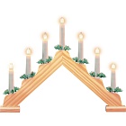 Светильник светодиодный "Новогодняя горка" Gauss серия Holiday, 7 LED свечей, 0,1W*7, тёплый свет, дерево, новогодний декор, батарейки в комплекте,  1/12 HL020