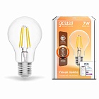 Лампа Gauss Smart Home Filament А60 7W 806lm 2700К E27 диммируемая LED 1/10/40 1200112