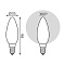 Лампа Gauss Filament Свеча 9W 610lm 4100К Е14 milky диммируемая LED 1/10/50 103201209-D