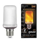 Лампа Gauss LED T65 Flame 5W E27 20-80lm 1500K 1/10/100 157402105