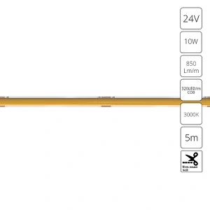 Светодиодная лента 24V 10W/m 3000К 5м IP20 Arte Lamp LANE A2432005-01-3K