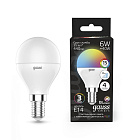 Лампа Gauss Шар 6W E14 RGBW+димирование LED 1/100 105101406